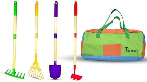 JustForKids Kids Garden Tool Set,detatchble, Portable 4-Piece Mul...