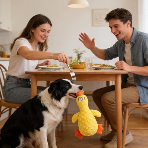 Hundespielzeug, Ente, Plüsch, beruhigend, niedliches Spielzeug für Haustiere, zum Spielen, Suchen, für kleine, mittelgroße und große Hunde, Welpen, aggressive Kauer-9