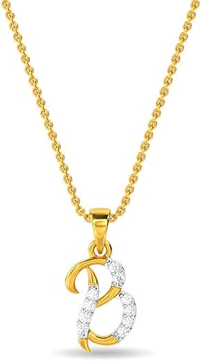 KISNA Alphabet Diamond & Gold Pendant for Women.