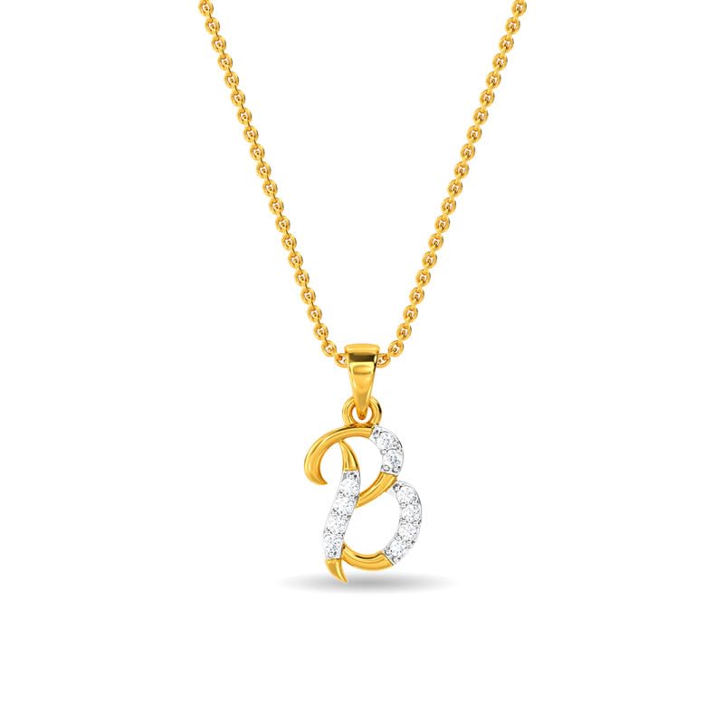 KISNA Alphabet Diamond & Gold Pendant for Women.