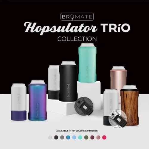 BrüMate Hopsulator Trio 3-in-1 Insulated Can Cooler for 12oz / 16oz Cans + 100% Leak Proof Tumbler with Lid | Can Coozie Insulated for Hard Seltzer, Beer, Soda, and Energy Drinks (Glitter Peacock)