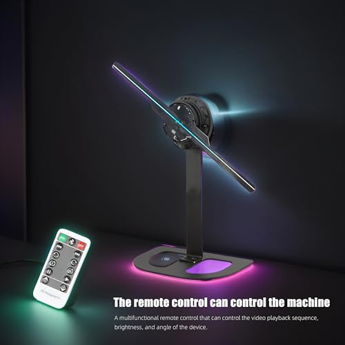 Image of 3D HologramFan,12.6-Inch Missyou 3D Holographic Projector Holographic Christmas Tree Advertising Display with Remote and Bluetooth ,700 Video Library for Business Store Signs,Bar,Casino,Party