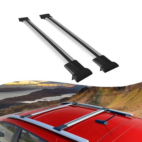 Axenture Roof Rack Cross Bars for Dacia Duster 2018-2023; Compatible with Raised Roof Rails; 2 Pcs Aluminum Rail Carrier (Grey)