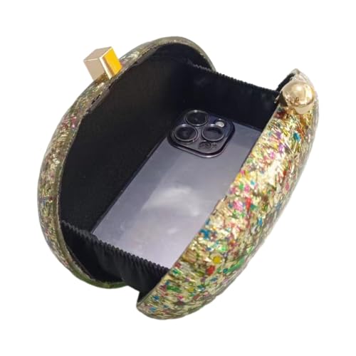 Image of Acrylic Evening Clutch Bag for Women Shell Shape Shoulder Crossbody Bag Glitter Marble Purse Handbag