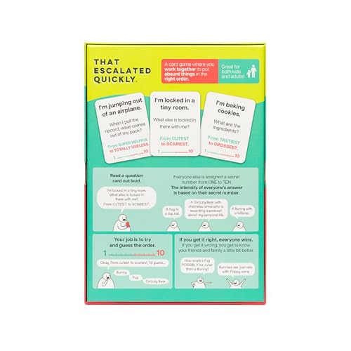 Image of That Escalated Quickly by Exploding Kittens, 2-8 Players - Ages 10+ - 15 Minutes to Play - Hilarious Cooperative Card Game for Family Game Night, Party, Adult and Teen