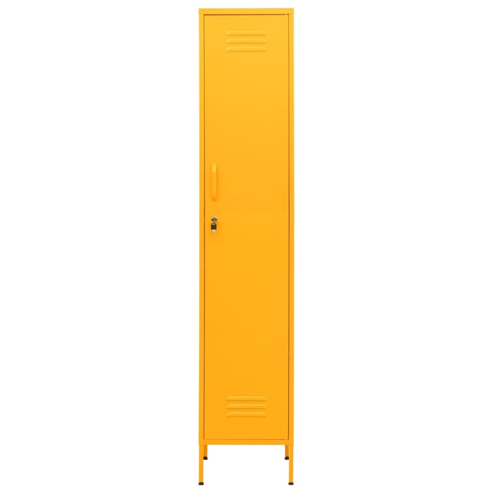 Schließfachschrank Senfgelb 35x46x180 cm Stahl Spind Schrank SchließFachschrank AufbewahrungsschräNke Stahlschrank