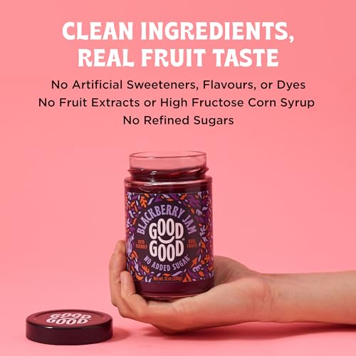 GOOD GOOD Blackberry Jam - No Added Sugar - Low Calorie - Gluten Free and Vegan - Diabetic and Keto Friendly - 12oz / 330g (Pack of 1)