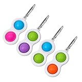 gitete Interesty Sensory Toys - Fidget Simple Dimple Keychain Toy Stress Relief Hand Toys for Kids Adults Anxiety Autism - Handheld Mini Fidget Toy Stress Relief Toy(4 pcs)