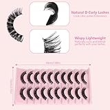 Eyelashes Russian Natural Volume False Lashes - 10 Pairs Wispy Cat Eye Lashes 3D Effect​ Fluffy D Curl Fake Eyelashes Strips Faux Long - Image 2