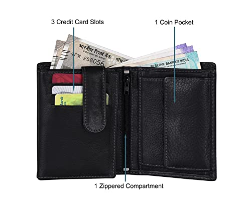 URBAN FOREST Orlando Men's Black Leather Wallet