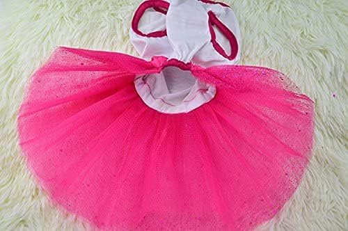 Miniatura 6 de Idepet Vestido de princesa tutú de primavera y verano para mascota, perro, gato, cachorro, tutú de princesa, falda de encaje con estampado de