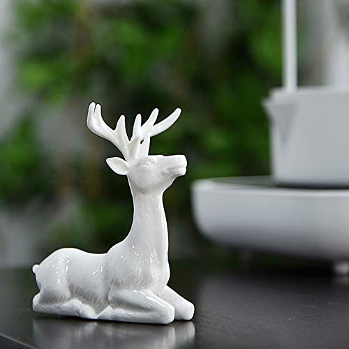 Statue de cerf en céramique RLKHXBS pour décoration de table et salon - 3