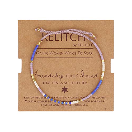 Image of KELITCH Miyuki Friendship Bracelet Boho Seed Beads Women Thin Strand Bracelets Adjustable