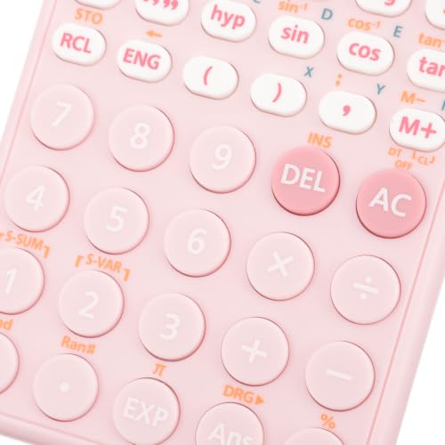 Calculadora científica portátil rosa Lurrose con batería botón para concursos 3