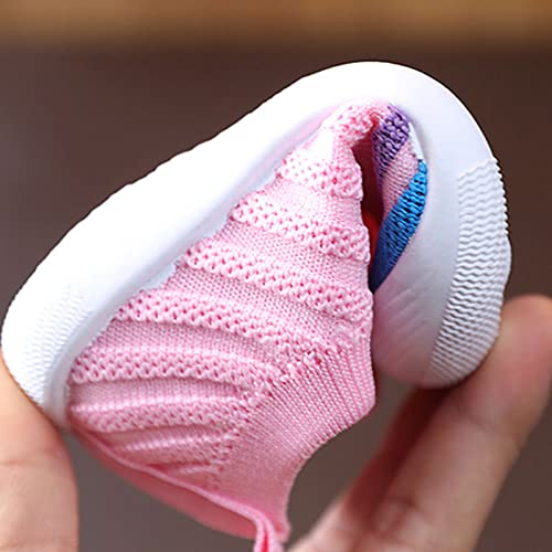 Tênis infantil fofo de malha infantil meninos meninas tênis antiderrapante leve bebê menina sapatos
