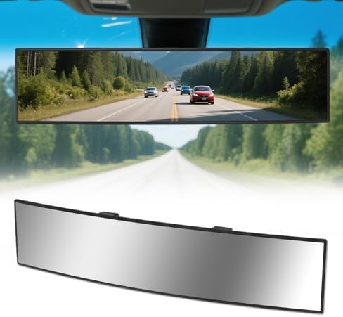 Amazon.com: HmmtyRack Panoramic Wide Angle Large Rear View Mirror Car ...