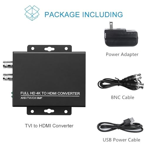 wsdcam TVI to HDMI Converter Full HD 4K Converter, 1080p/720p/4K/8MP/5MP/4MP/3MP, BNC to HDMI Video Converter Adapter - CVBS/TVI/CVI/AHD to HDMI by wsdcam - Used condition - Image 2