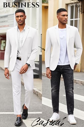 Image of COOFANDY Mens Casual Blazer Slim Fit Suit Jacket Lightweight Knit Sport Coat Two Button Blazer Jacket
