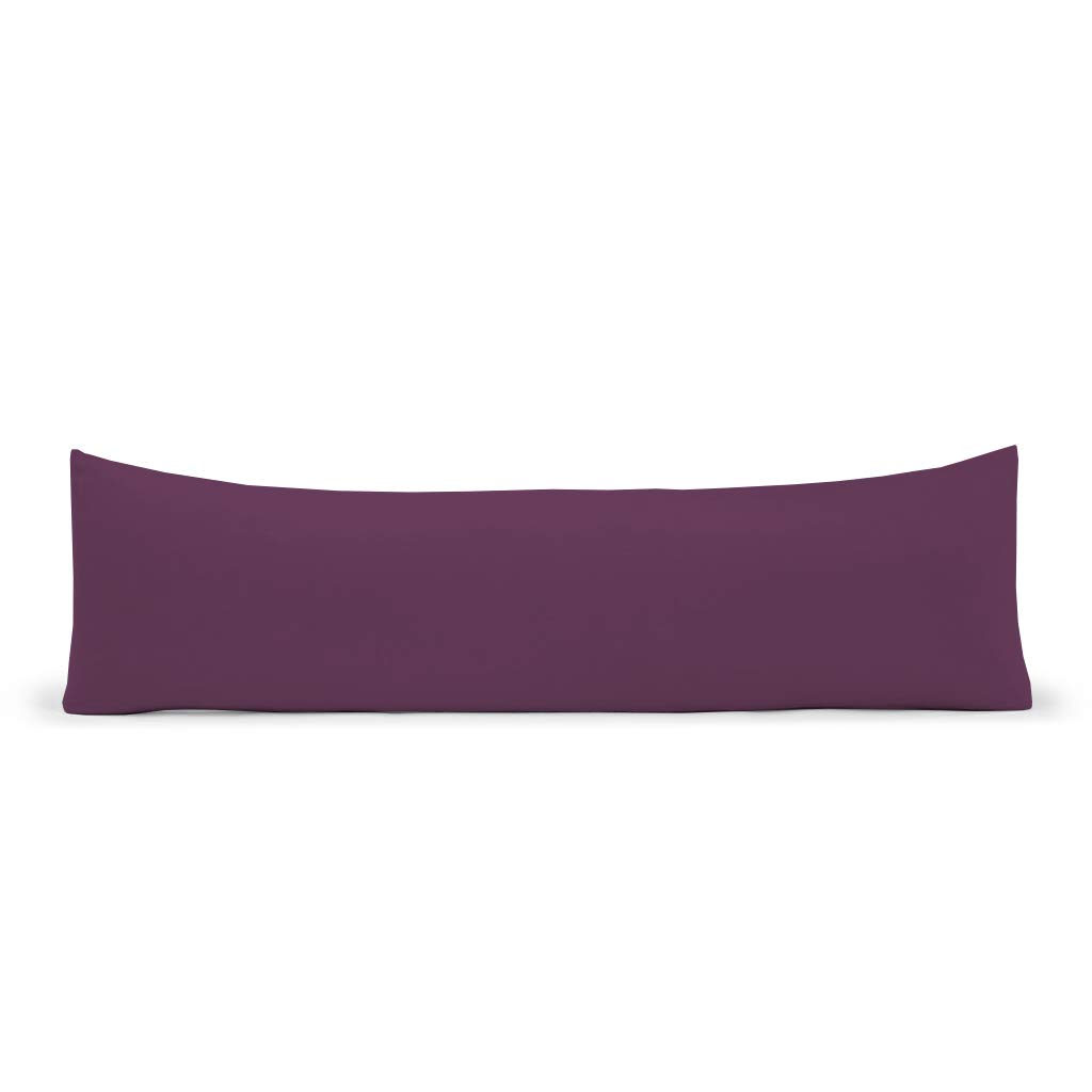 Bolster Body Pillow with Pillowcase Hollowfiber Filled - Orthopedic Pregnancy Maternity Cushion - For Nursing Back Neck Support Long Pillow- With Free Polycotton Pillowcase Cover (Plum, Single - 3FT)