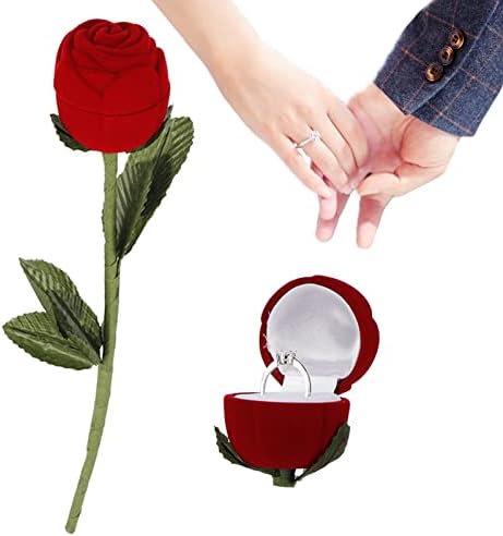 Wedding Ring Case, Rose Flower Shape Wedding Ring Box, Wedding Ring Storage Container, Necklace Earrings Organiser, Women Ring Holder Gift Box