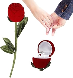 Wedding Ring Case, Rose Flower Shape Wedding Ring Box, Wedding Ring Storage Container, Necklace Earrings Organiser, Women Ring Holder Gift Box