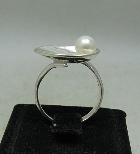 Sterling silber ring mit 6mm Perle 925 Empressjewellery Größe 46-69 R001146