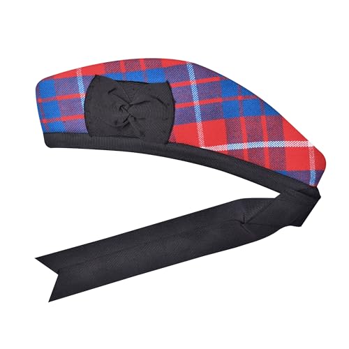 Image of Glengarry Cap-Traditional Scottish Hat, Acrylic Wool Tartan Glengarry hat, Kilts /Bagpipes Accessories