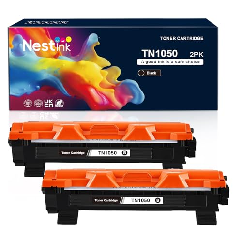Nestink TN-1050 TN1050 Tonerkartuschen (1000 Seiten) TN 1050 Kompatibel mit Brother HL-1110 HL-1112 HL-1210W HL-1212W DCP-1510 DCP-1512 DCP-1610W DCP-1612W MFC-1810 MFC-1910W Druckern (2er-Pack)
