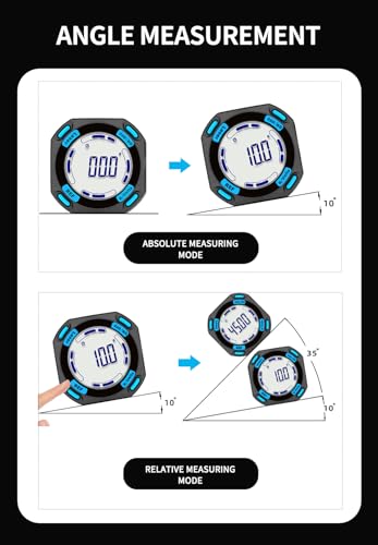 Image of Digital Angle Finder with Electronic Laser - 5-side Strong Magnetic Angle Gauge, Rechargeable Cube Inclinometer with Backlight, Table Saw Miter Protractor, Woodworking Measuring Tool, Level Box