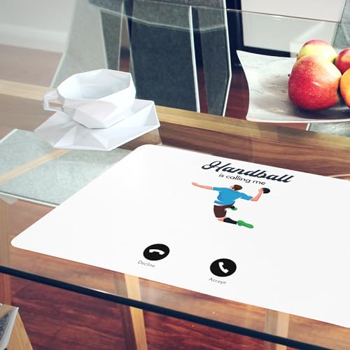 Sets de table handball en liège de qualité | Napperons blancs souples grand format x4 - 6