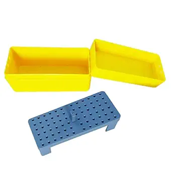 SS WHITE Endo box 72 - Holes for Disinfection Autoclavable | Burs and Instruments Holder RA/FG | Endo Burs Sterilizer Case | Dental Endo Files Holder Box For Oral Care Tools Dental G-72B