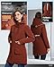 33,000ft Damen Wintermantel Lange Warme Winterjacke Wasserdichte Winddichte Parka Regenjacke Verdickene Funktionsjacke Mit Kapuze Übergangsjacke Outdoorjacke, Kirschrot M