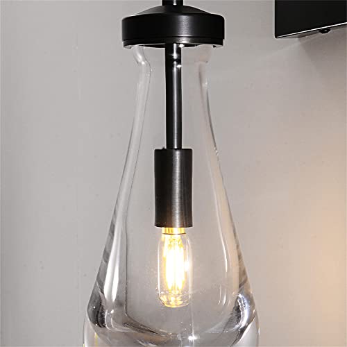 Joyunleo Wall Sconces Set Of Two, Rain Drop Sconces Wall Lighting, Black Wall Light Fixtures Indoor, Light Sconces For Bathroom Vanity Light, Bedroom Wall Sconce, Wall Lamp For Living Room Hallway #TOP6