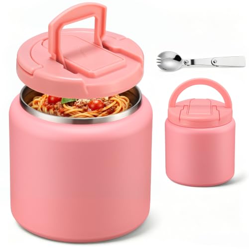 Itslife Soup Thermo for Hot Food Kids 25.5oz Lunch Containers with Buckle Lid Wide Mouth Hot Food Jar Vacuum Insulated Stainless Steel Bento Box Leakproof with Spoon