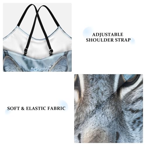 Girl's One Piece Swimsuit Frosty Bobcat Snowy Forest Beach Bathing Swimwear3