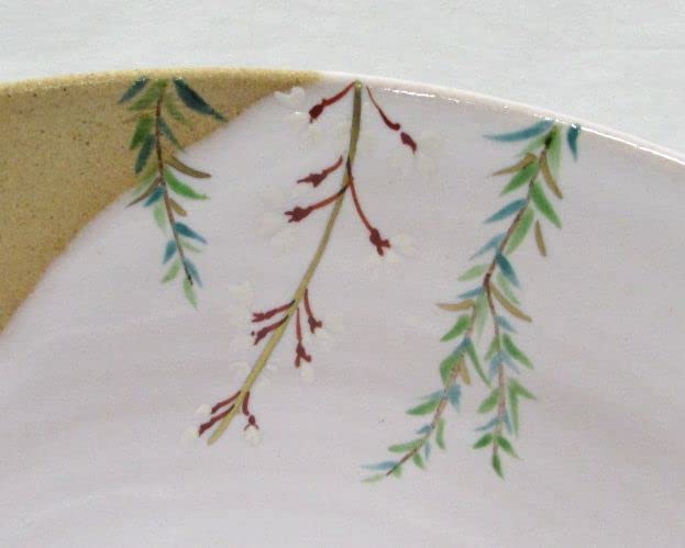 Amazon | ＜茶道具・茶碗＞ 白釉 掛分け 柳桜の絵茶碗 橋本永豊作 桜が