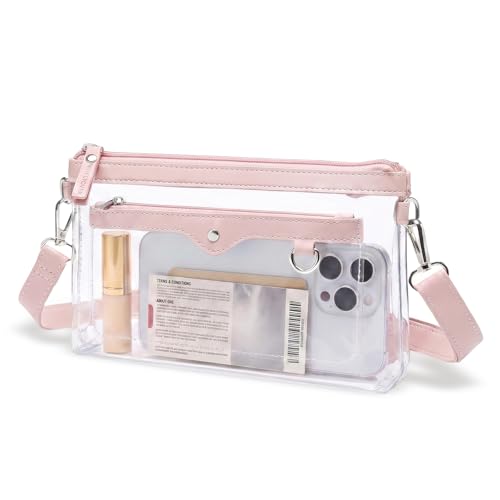Wuflyover Small Clear Bag for Stadium Events Clear Purse for Women