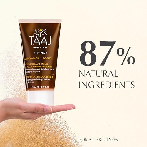 | Face & Body Scrub with Oils & Sugar Crystals | Gentle Exfoliation & Cleansing | Smooths, Softens & Boosts Radiance | Ayurvedic-Inspired Skincare | Nourishing oils | 87% natural| 5.1 fl oz - Image 4