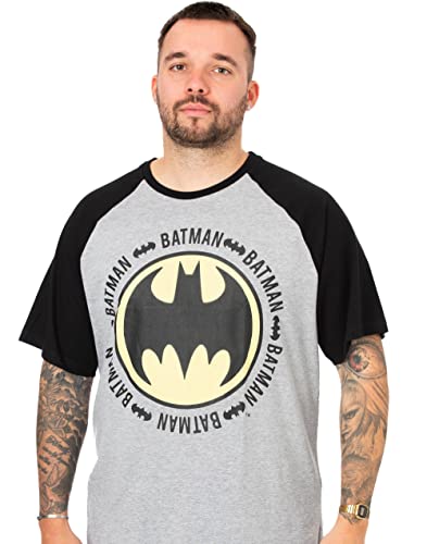 DC Comics Mens Batman Pajama Set | Adults Grey & Black Superhero Loungewear Pants & Short Sleeve T-Shirt Complete PJ Bundle4