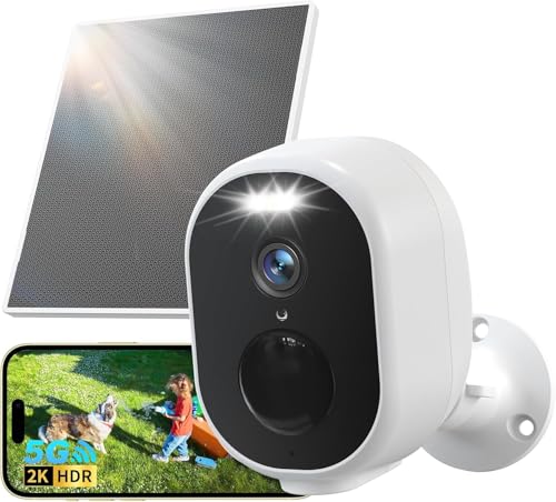 GNCC Security Camera Outdoor Wireless 2K Solar CCTV Camera Systems 5GHz & 2.4GHz WiFi Cameras House Security Colour Night Vision Smart Detection 2-way Audio No Subscription IP65 GW5Pro