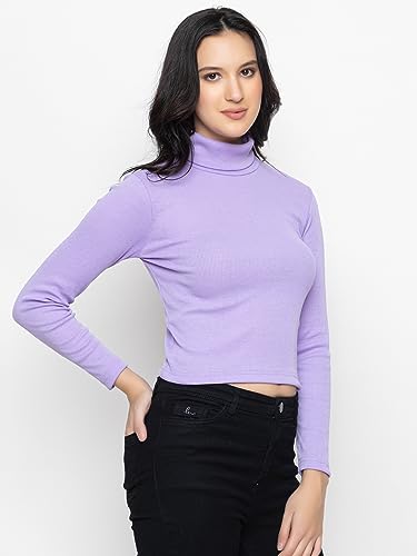 Image of Kepa Women Cotton High Neck Top Full Sleeve T Shirt