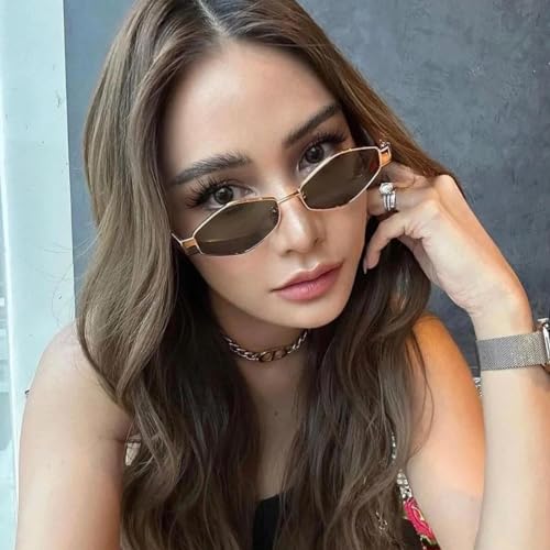 VIA LEECA Retro Hexagon Sunglasses for Women Men 90s Trendy UV400 Protection Shades3