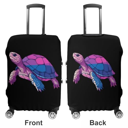 Bisexual Flag Turtle Travel Luggage Cover for Suitcase 19-32 Inches Elastic Washable Baggage Protector3
