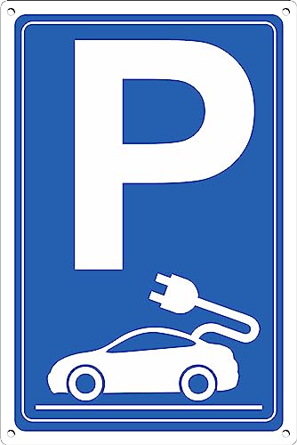 Pubblimania Parkplatz Aufladen Elektroautos | Aluminiumschild Dicke 3 mm, für Außen/Innen (Cm 30 x 40, Parkplatz Aufladen Elektroautos Eu)