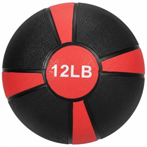 TAIZhiChen Pelota Medicinal con Textura Balón Goma Resistente Equipo Fitness para Gimnasio, 12 LBS