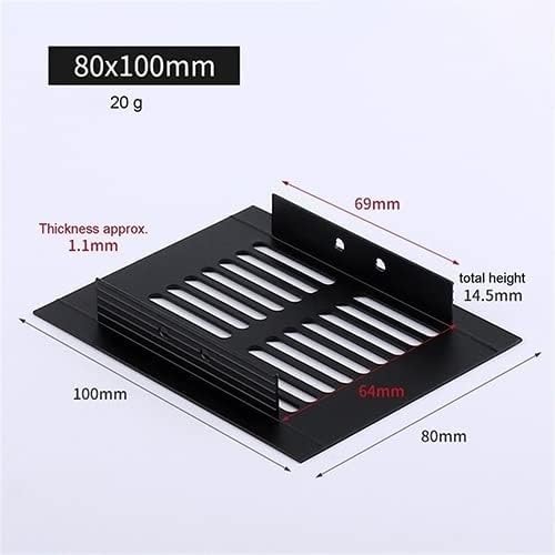 Lüftungsgitterabdeckung aus Aluminiumlegierungsnetz | Schwarz 80 x 80–600 mm for Schrank, Kleiderschrank, Schrankbelüftung(80x100mm)