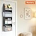 Lifewit 4 Tier Over The Door Diaper Organizer for Nursery, Large Heavy Duty Hanging Storage with 4 Mesh Side Pockets, Sturdy Back of Door Shelf for Baby Stuff Toy in Pantry, Laundry, Bathroom, Gray