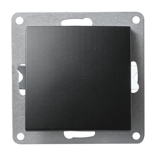 McPower Wechselschalter | FLAIR | 10A Lichtschalter Unterputz 250V ein aus Schalter, Wippschalter Steckanschluss, matt Schwarz