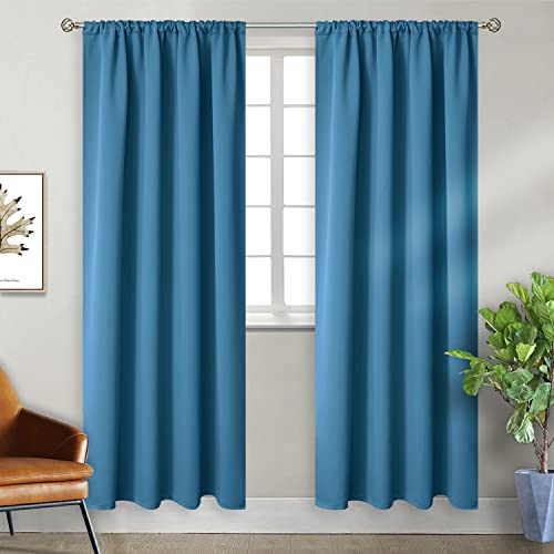 Bgment Rod Pocket Blackout Curtains For Bedroom 84 Inches Length 2 Panels - Thermal Insulated Room Darkening Curtain Drapes For Living Room, Steel Blue, 52 X 84 Inch #TOP7