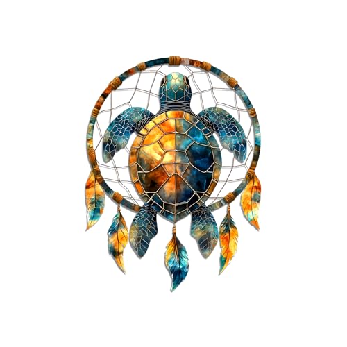 Imán decorativo Turtle Dreamcatcher acrílico miniatura 2
